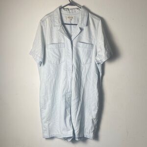 Madewell Light Blue Short Sleeve Jumpsuit